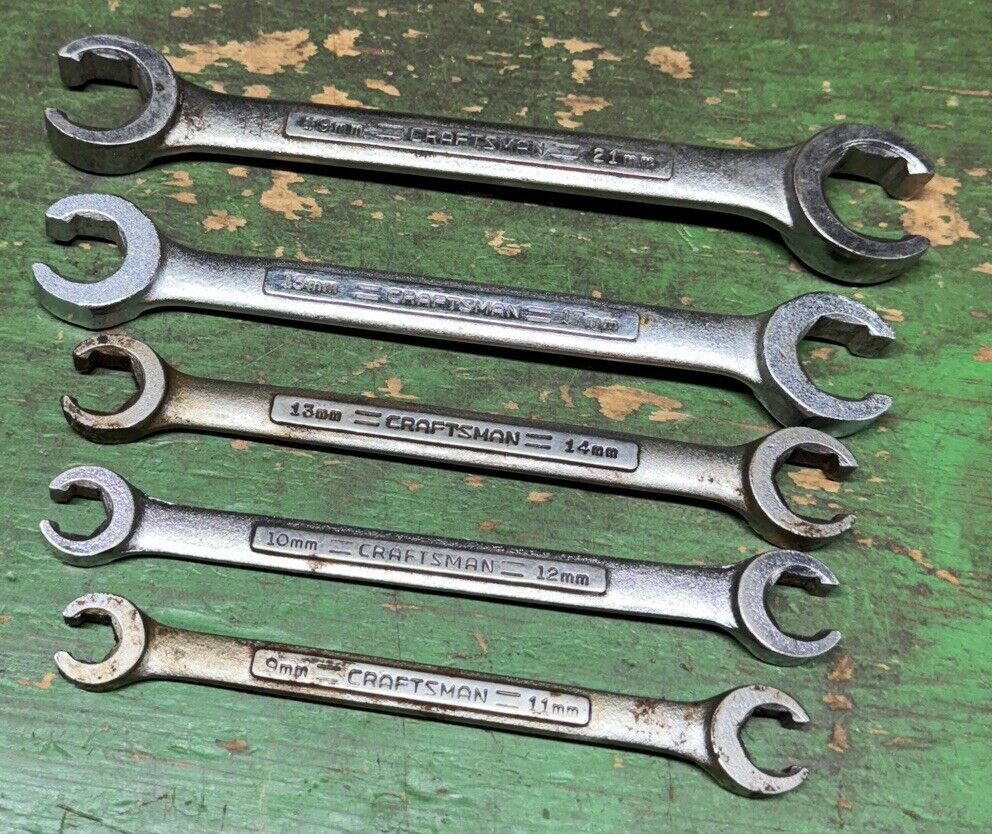 SET OF 5 Metric Craftsman -VA- 44175 series Flare Nut Line Wrench Forged in USA