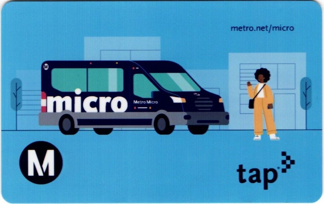 Metro TAP Card MICRO Ride Share Bus Train Rail Subway Transit Los Angeles