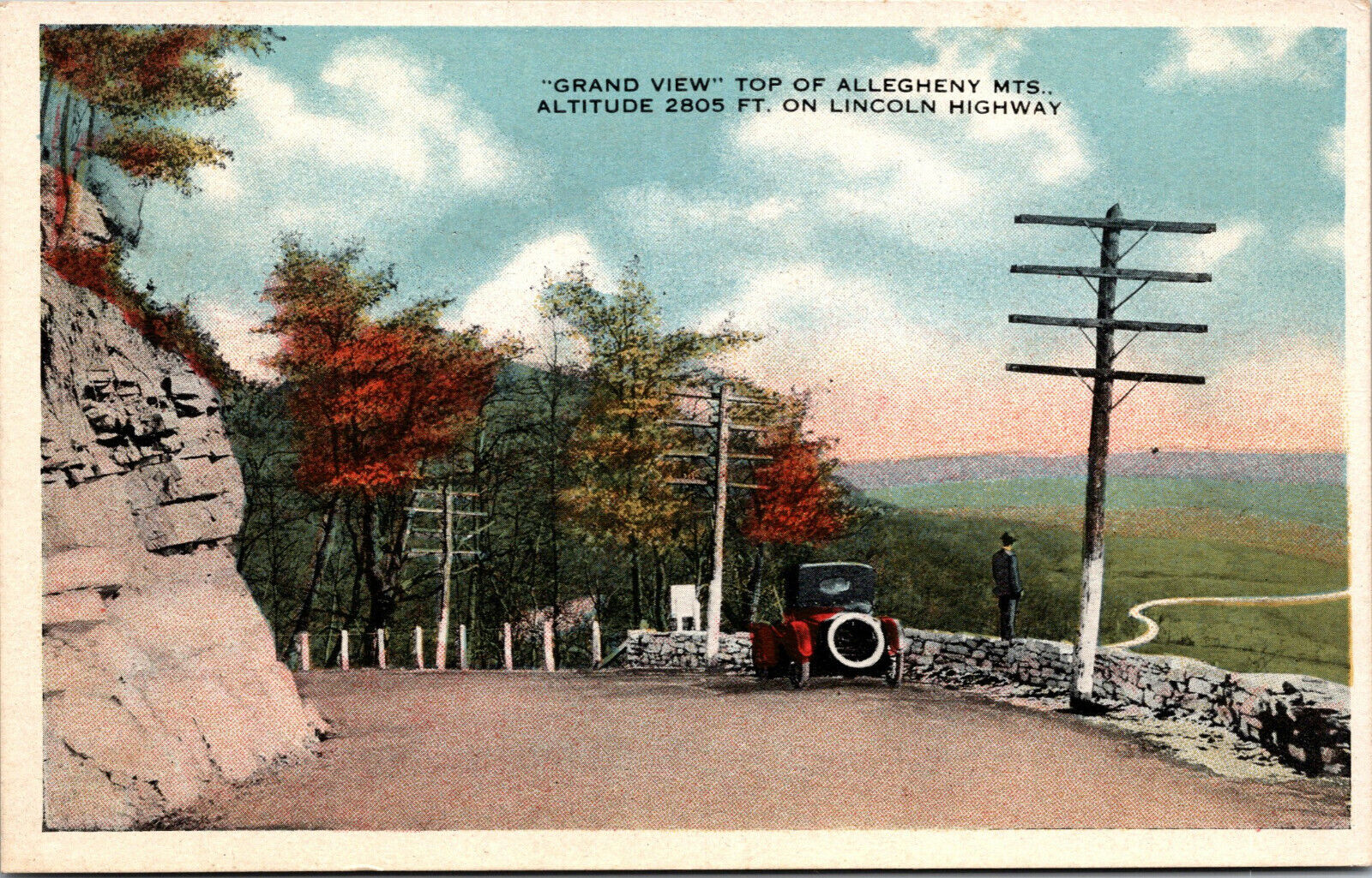 Vtg 1910s Grand View Top of Allegheny Mountains Pennsylvania PA Postcard