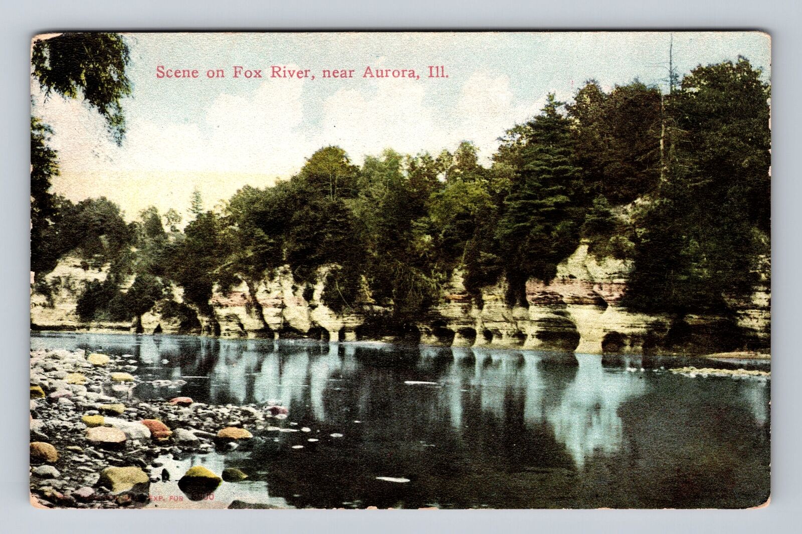 Aurora IL-Illinois, Scene On Fox River, Antique, Vintage Postcard