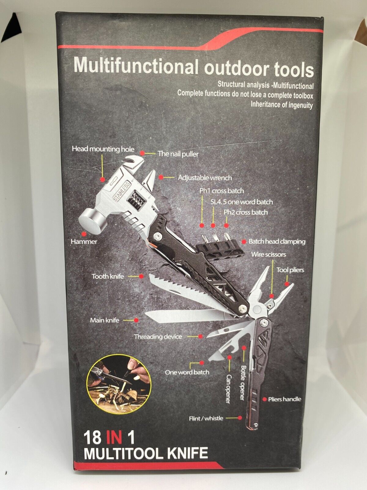 18 in 1  metal folding tool  . for  multipurpose use .  easy to use.