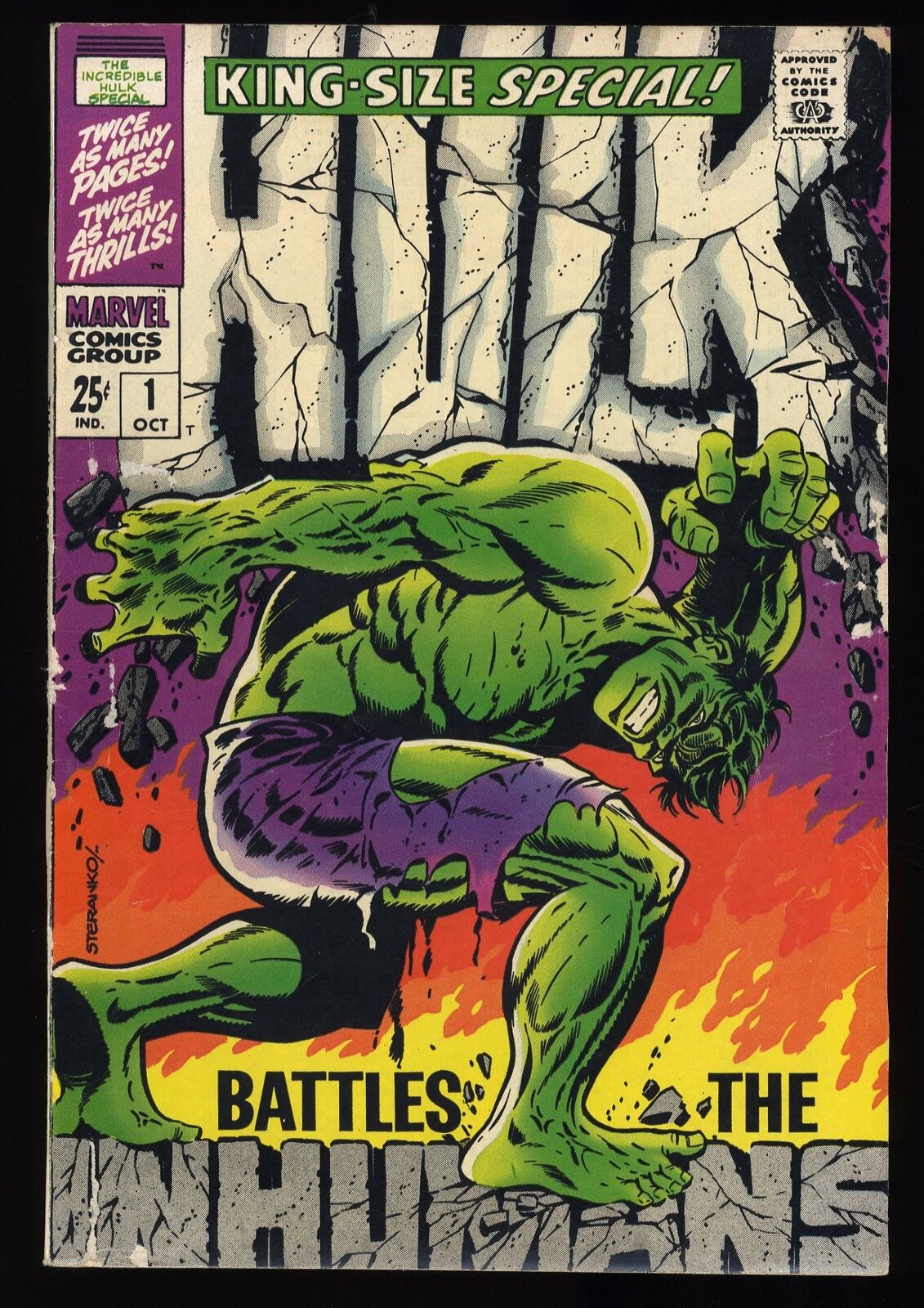 Incredible Hulk Annual #1 VG/FN 5.0 Classic Cover Steranko Marvel 1968
