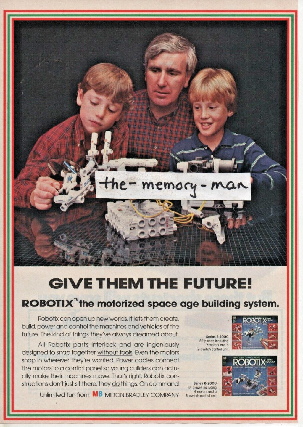 Milton Bradley Robotix 1984 Picture Print Ad Clipping Pg Stomper Action Track ad