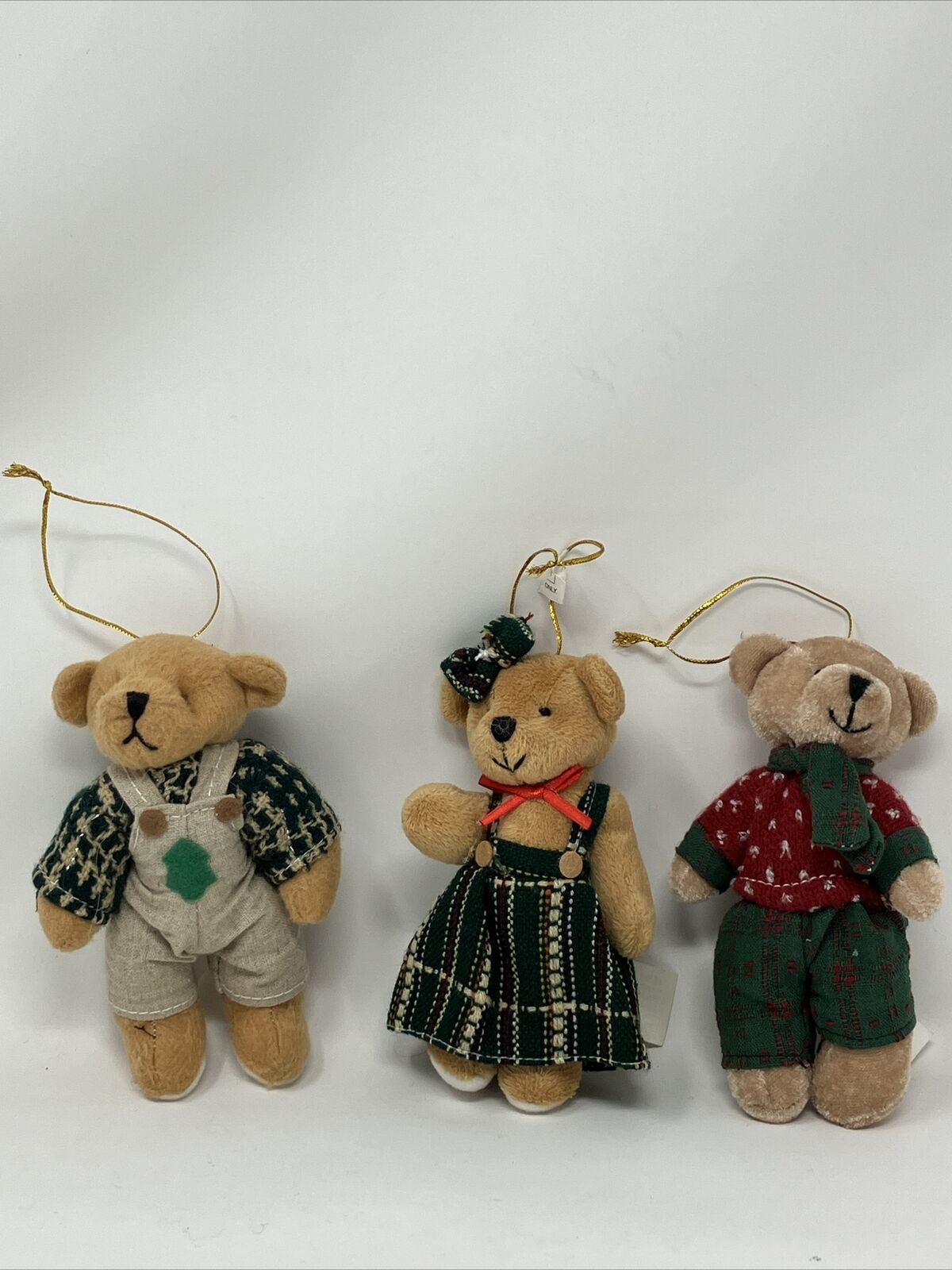 Miniature Teddy Bear Plush Christmas Holiday Ornaments Lot Occasions