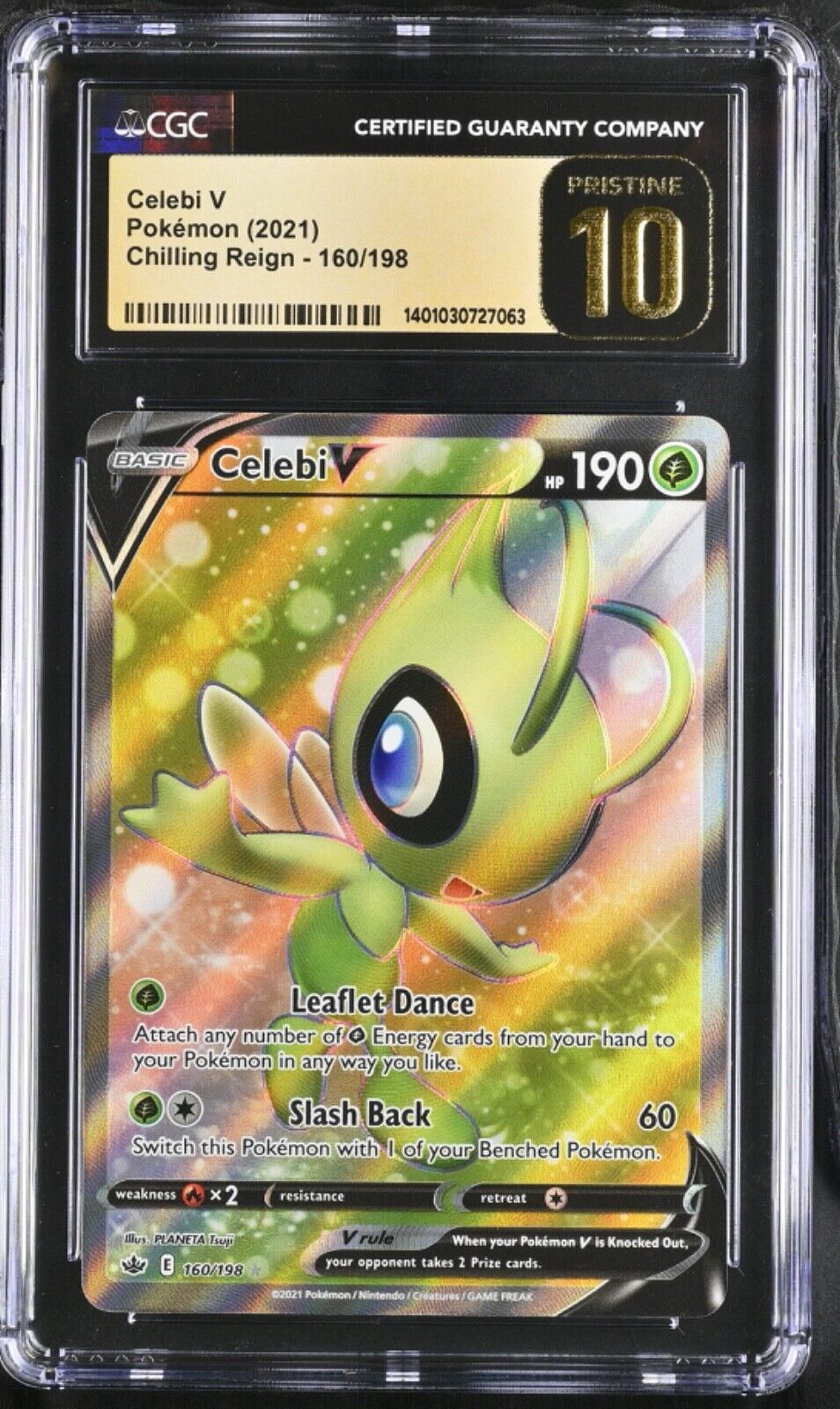 Pokemon Card Celebi V 160/198 Chilling Reign English Graded CGC Pristine 10