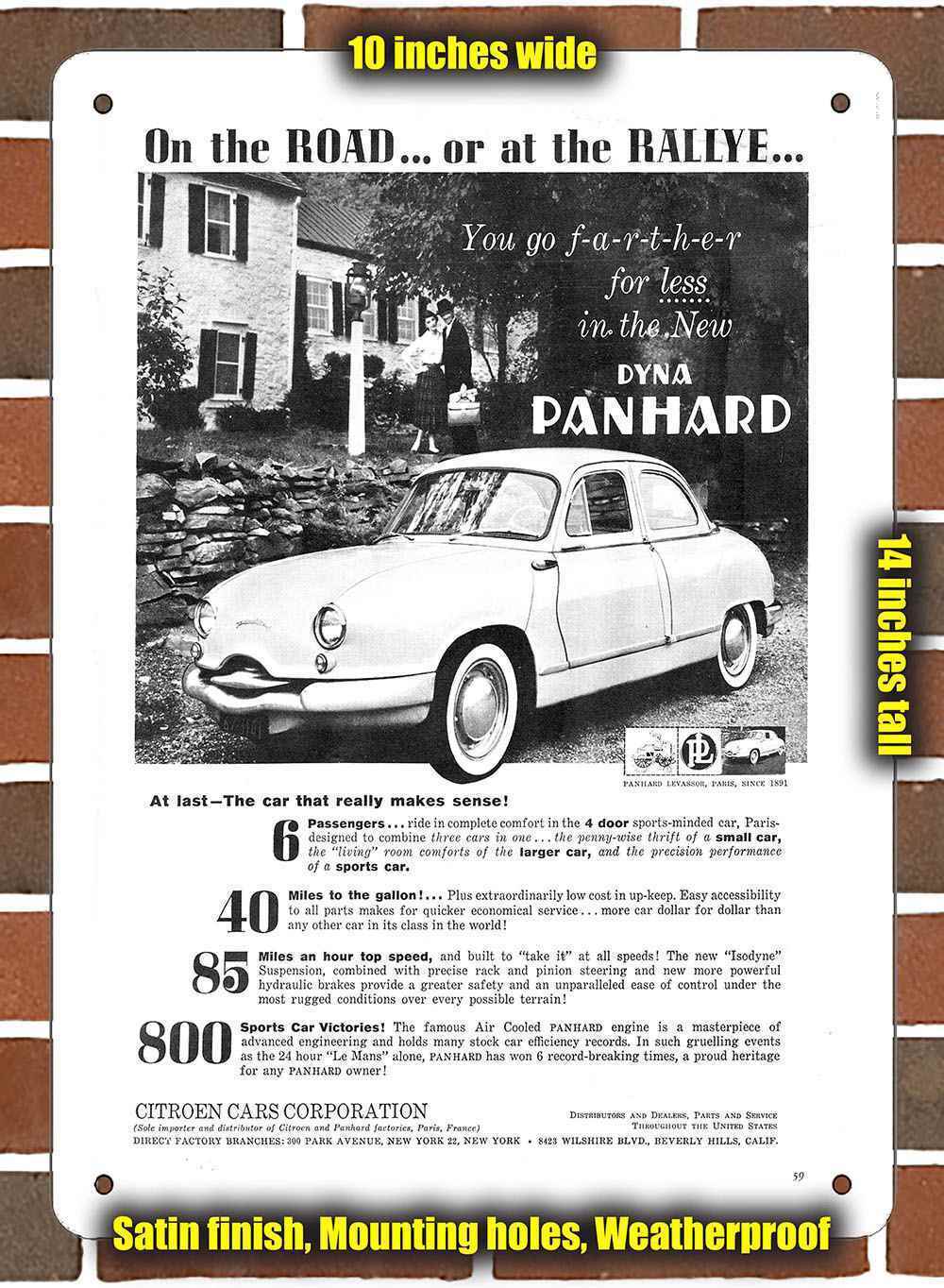 Metal Sign - 1958 Citroen Dyna Panhard- 10x14 inches