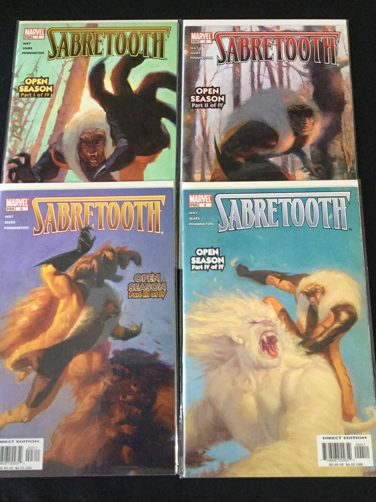 Mini-Series: Sabretooth:Open Season  #1-4 Set 2004 Marvel