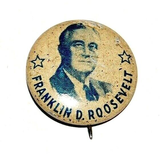 1944 FRANKLIN D ROOSEVELT FDR campaign pin pinback button political president