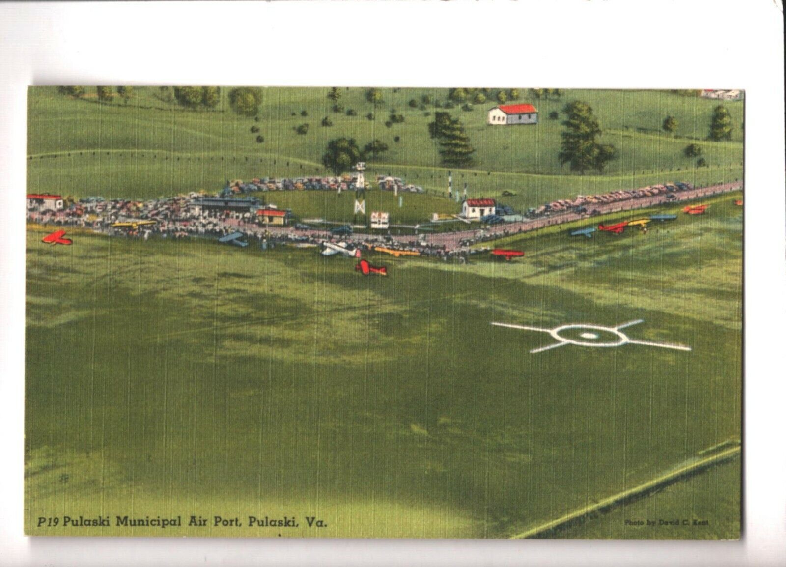 Postcard Pulaski VA Virginia Municipal Airport Linen