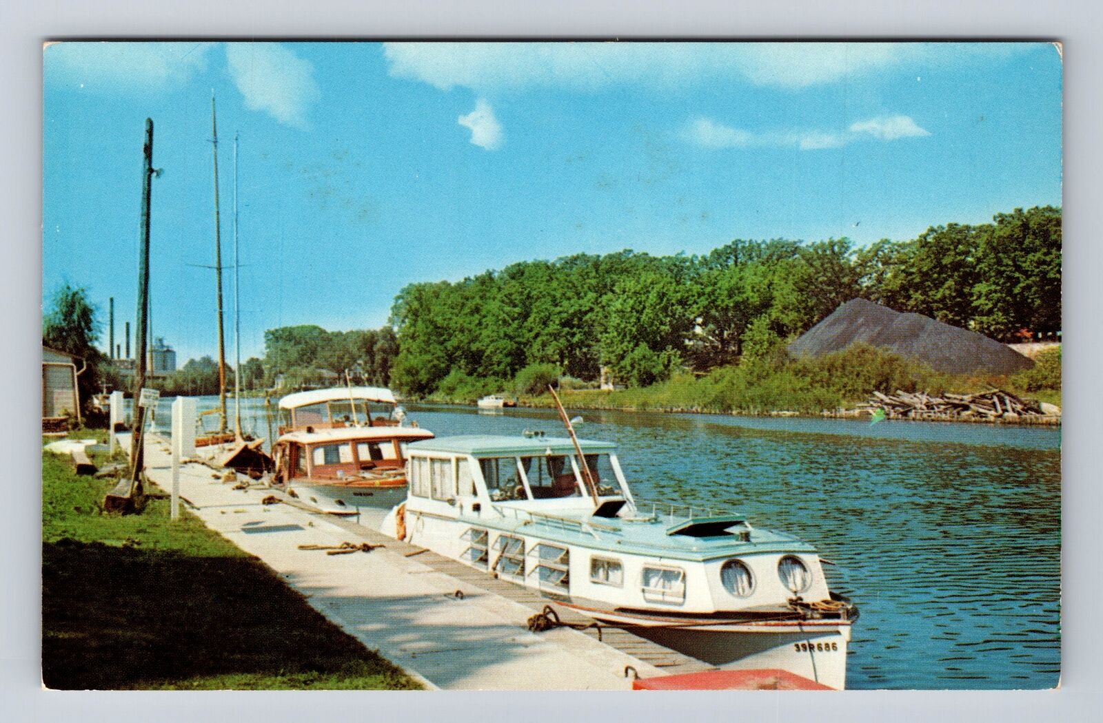South Haven MI-Michigan, Yacht Basin, Antique Vintage Souvenir Postcard