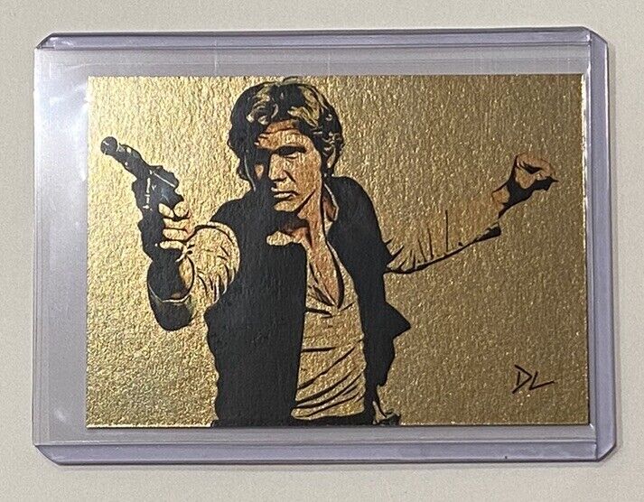 Han Solo Gold Plated Limited Edition Artist Signed Star Wars Trading Card 1/1