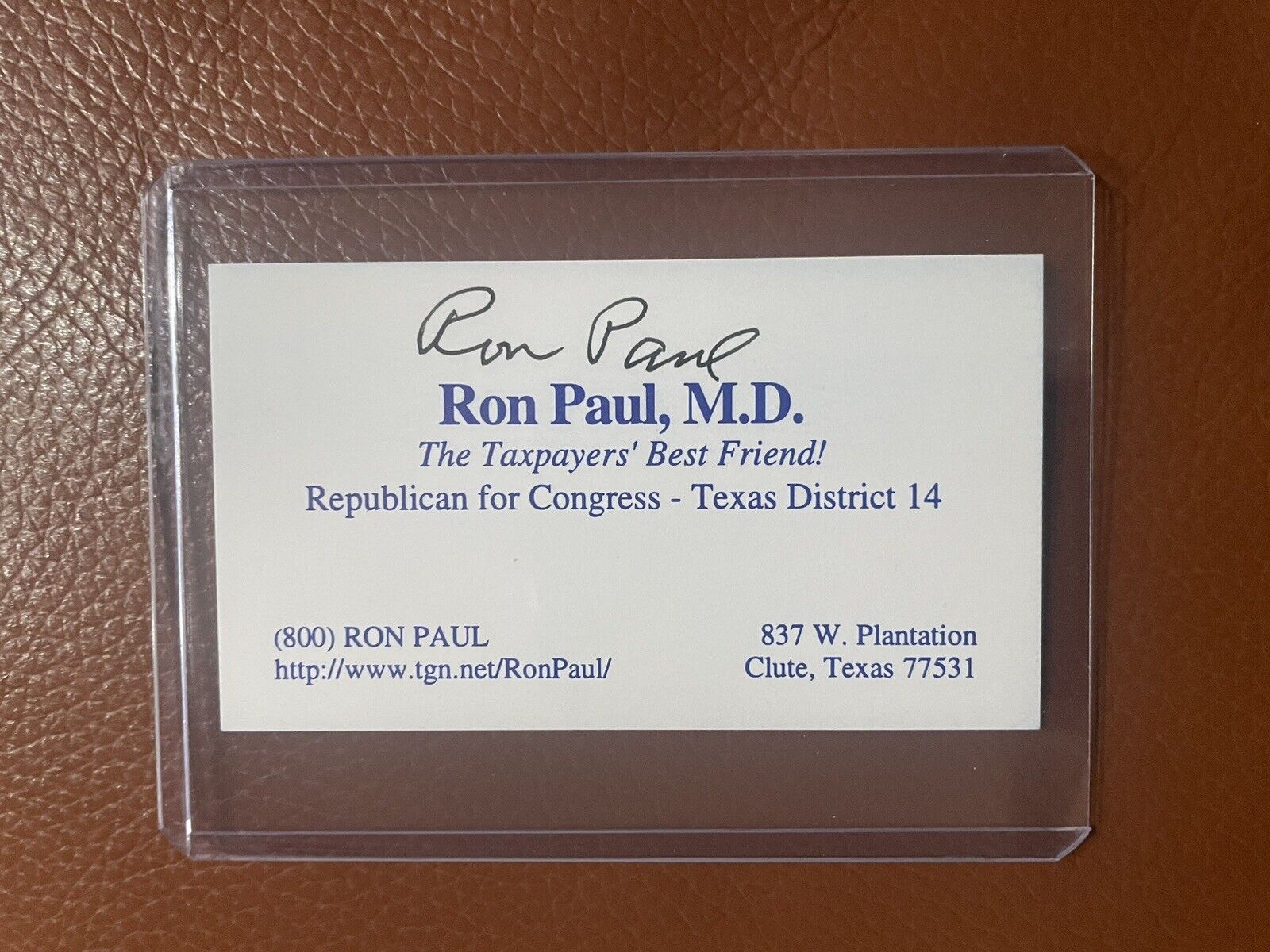 RON PAUL autograph REPUBLICAN for Congress TEXAS Signed Business Card