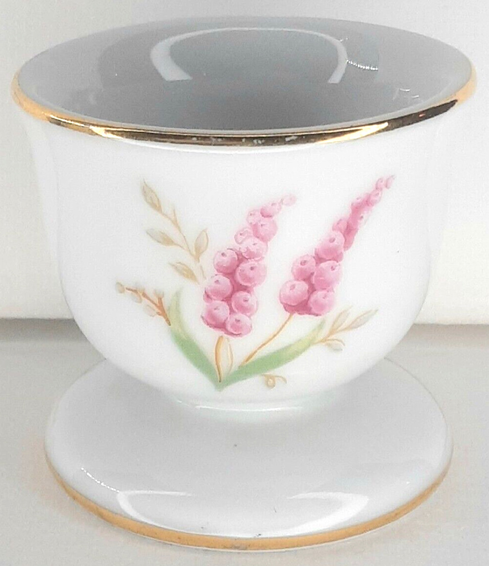 Egg Cup Furstenberg White Pink Blue Floral Gold Trim Flowers Vintage Dinnerware