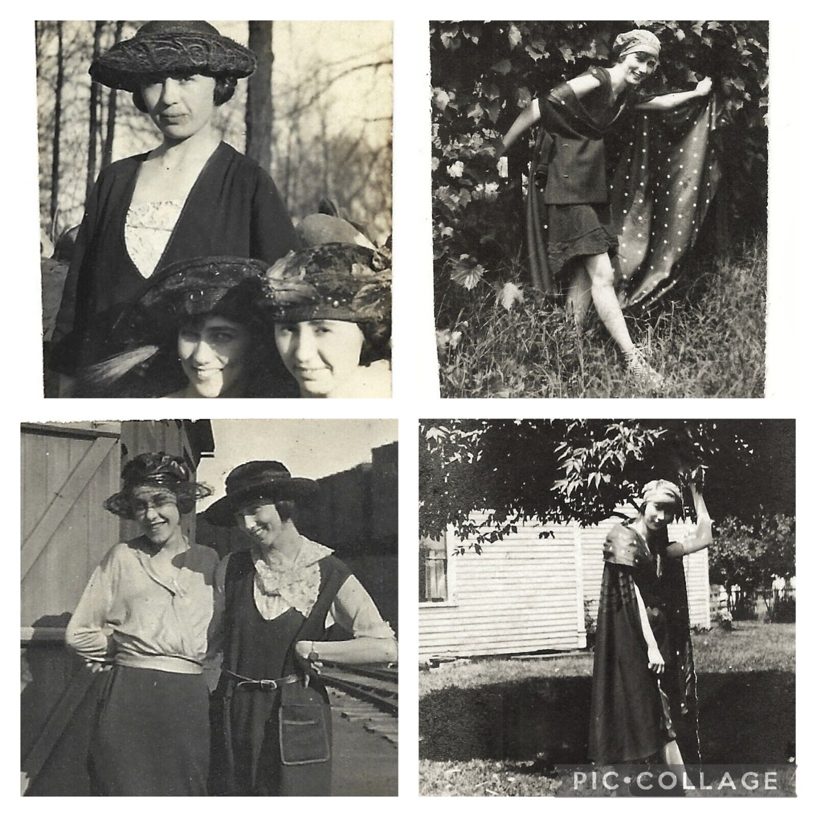 4 Vintage 1920s Photos of Pretty Girls Women Wearing Nice Hat Flapper Fashion 🩷