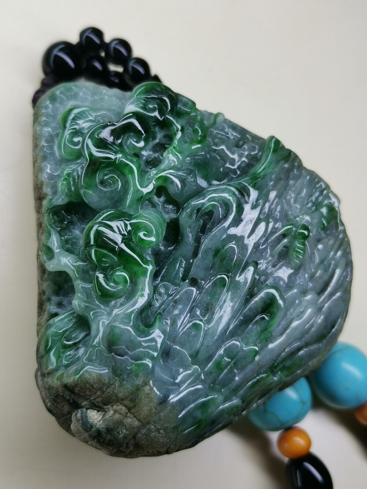 Icy Ice Green 100% Natural Burma Jadeite Jade Hand Piece # 130 g # 652 carat #