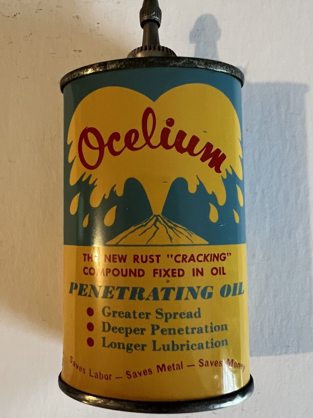 Rare Vintage Ocelium Penetrating Oil Empty 3 Oz Advertising Can