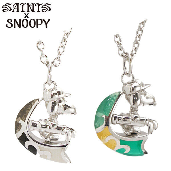 Snoopy x Saints Golf Snoopy Pair Necklace (Set of 2) Silver 925 Stained glass 