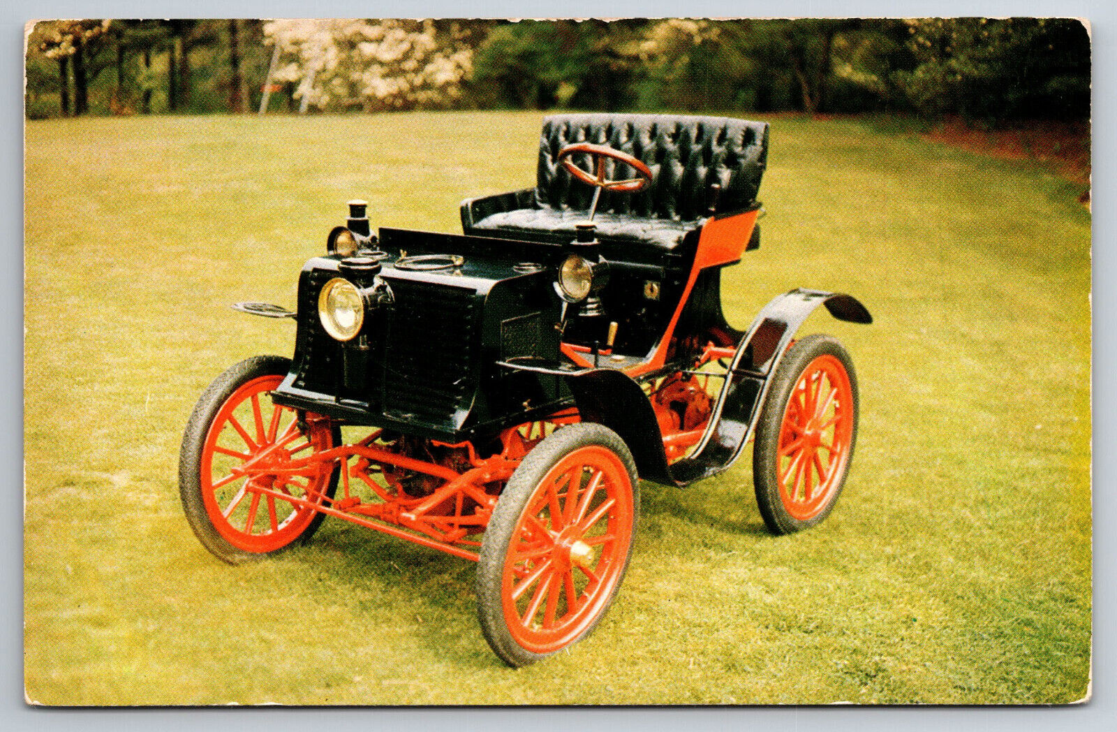 Vintage Postcard 1901 Car Columbia Gasoline Runabout Chrome ~13084
