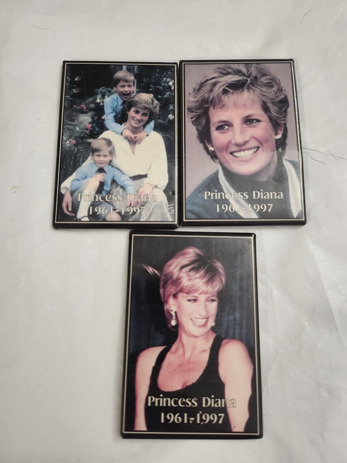  Lot Of 3 Vintage  1998 “Princess Diana Magnets 