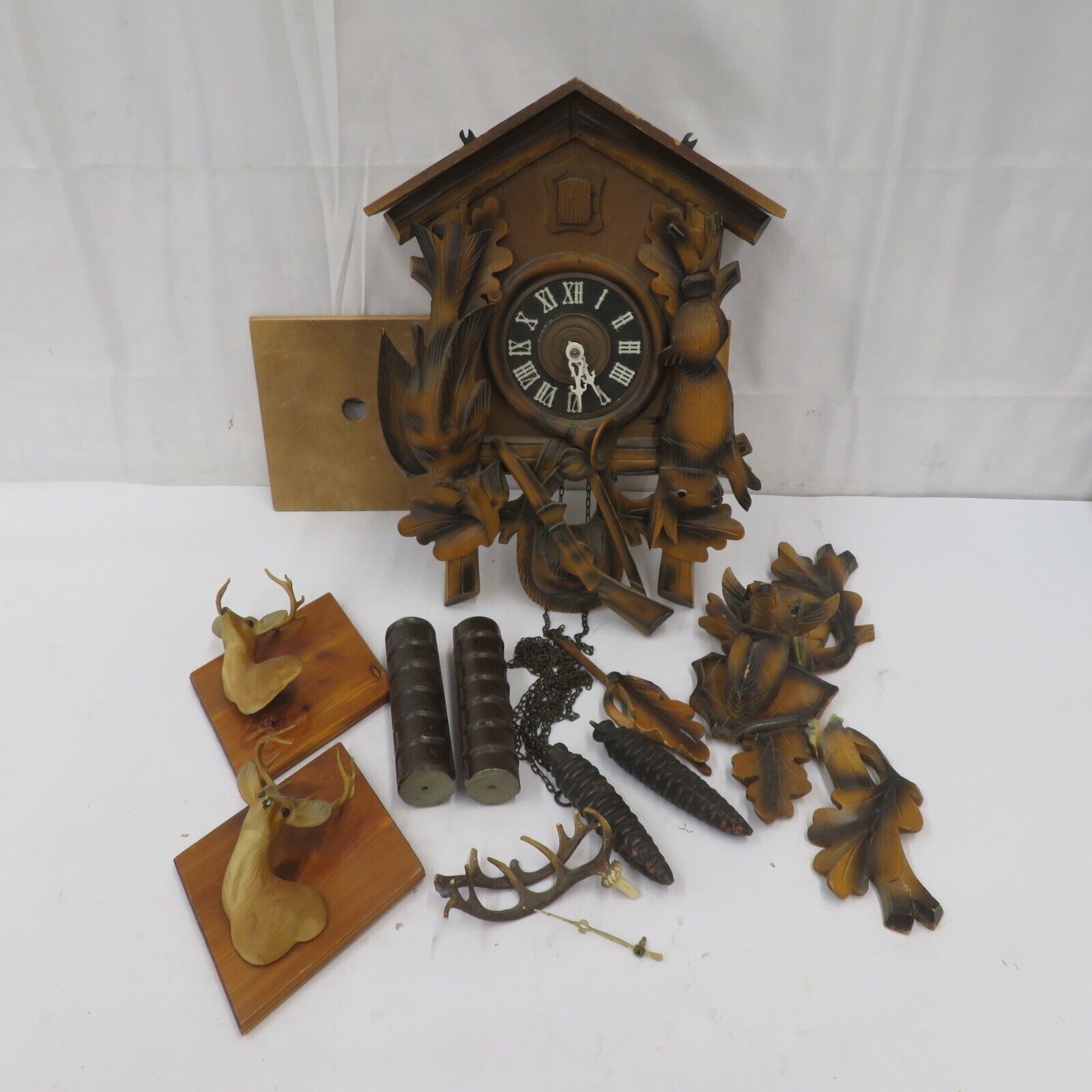 Vintage Regula Cuckoo Clock Mfg Co Black Forest Hunter Style Germany