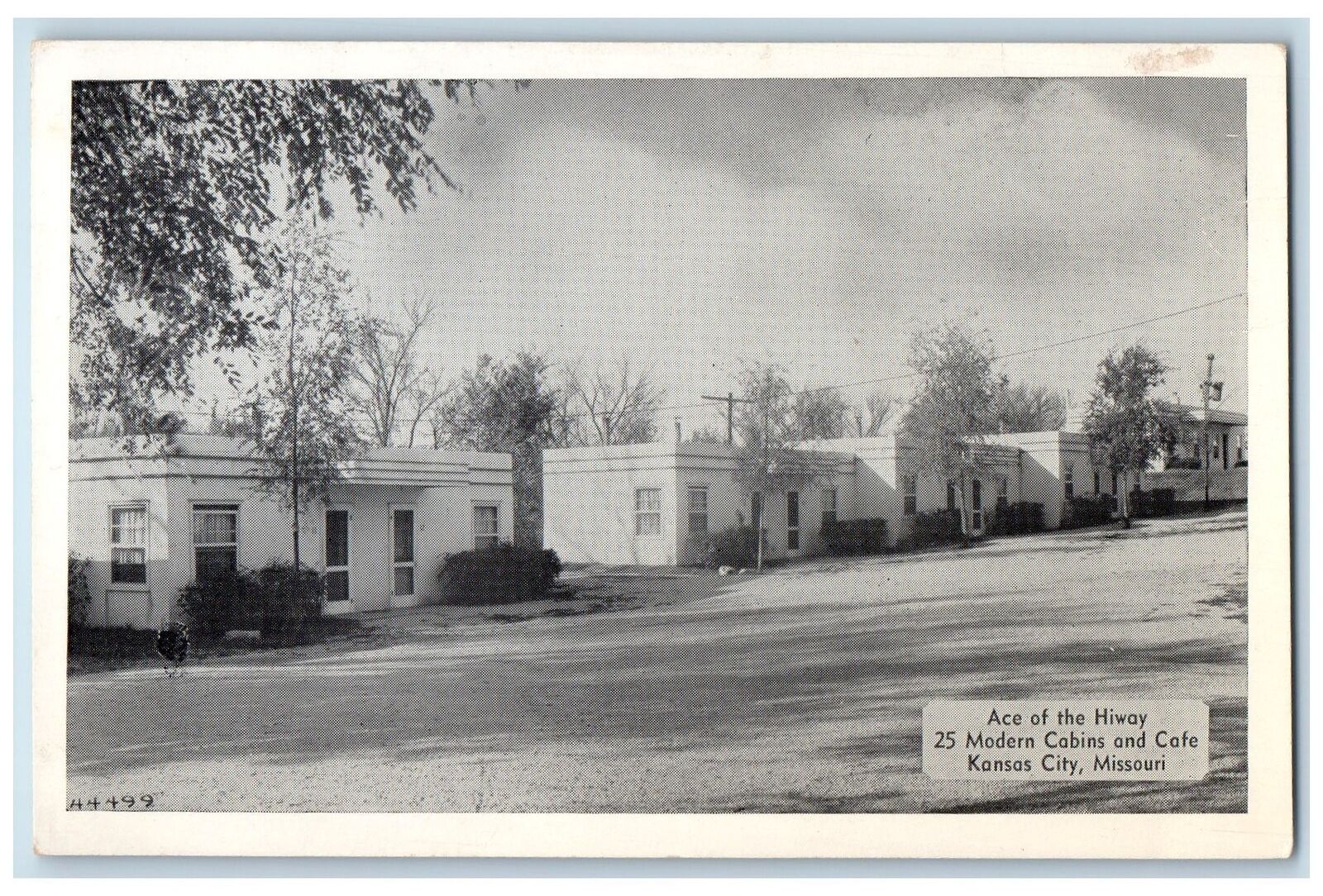Kansas City Missouri MO Postcard Ace Of The Hiway 25 Modern Cabins & Cafe c1940