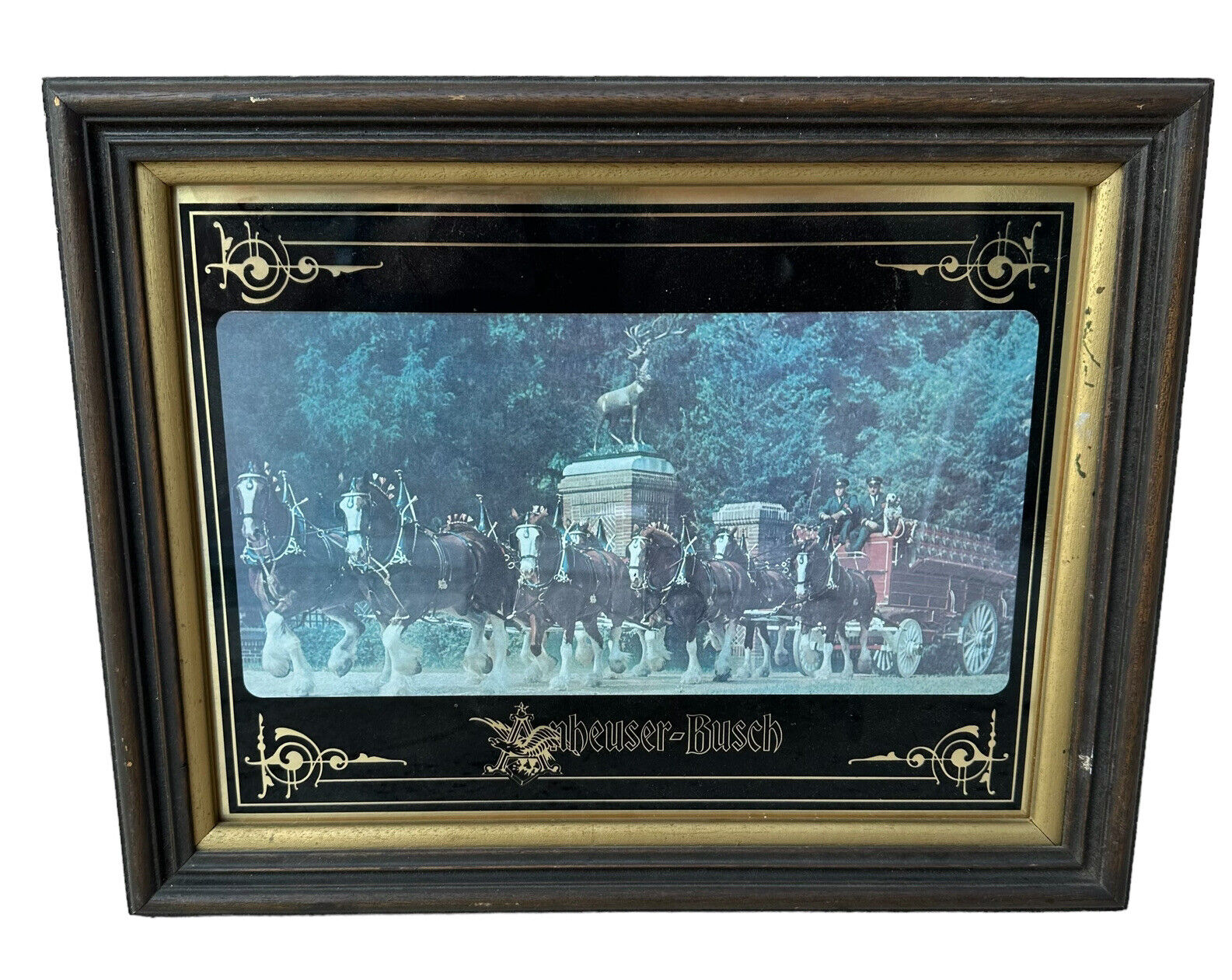 1978 Framed Clydesdale Anheuser Busch Picture by George Nathan