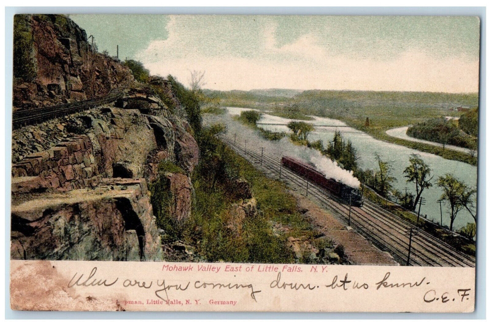 c1905 Mohawk Valley East of Little Falls New York NY Posted Postcard