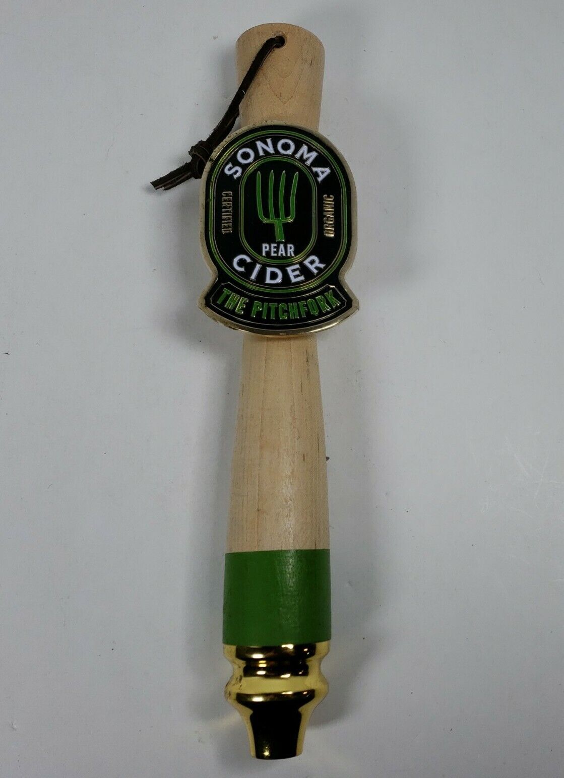 Sonoma Pear Cider \'The Pitchfork\' Wooden Beer Tap Handle Certified Organic 