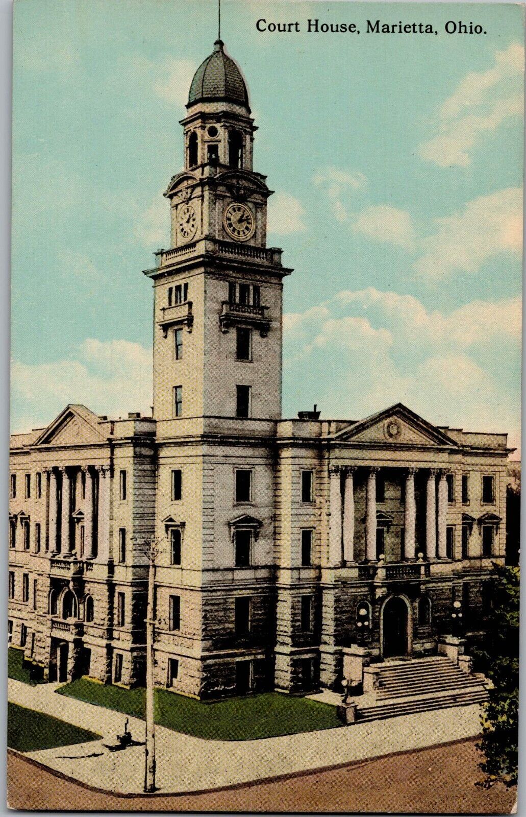 c 1910 Marietta, Ohio Courthouse Antique Postcard, Court, Law, Lawyers, Judges