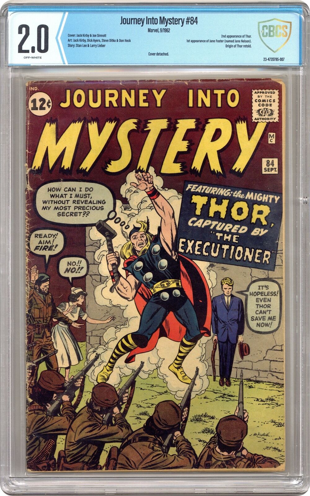 Thor Journey Into Mystery #84 CBCS 2.0 1962 23-472D785-007 1st app. Jane Foster