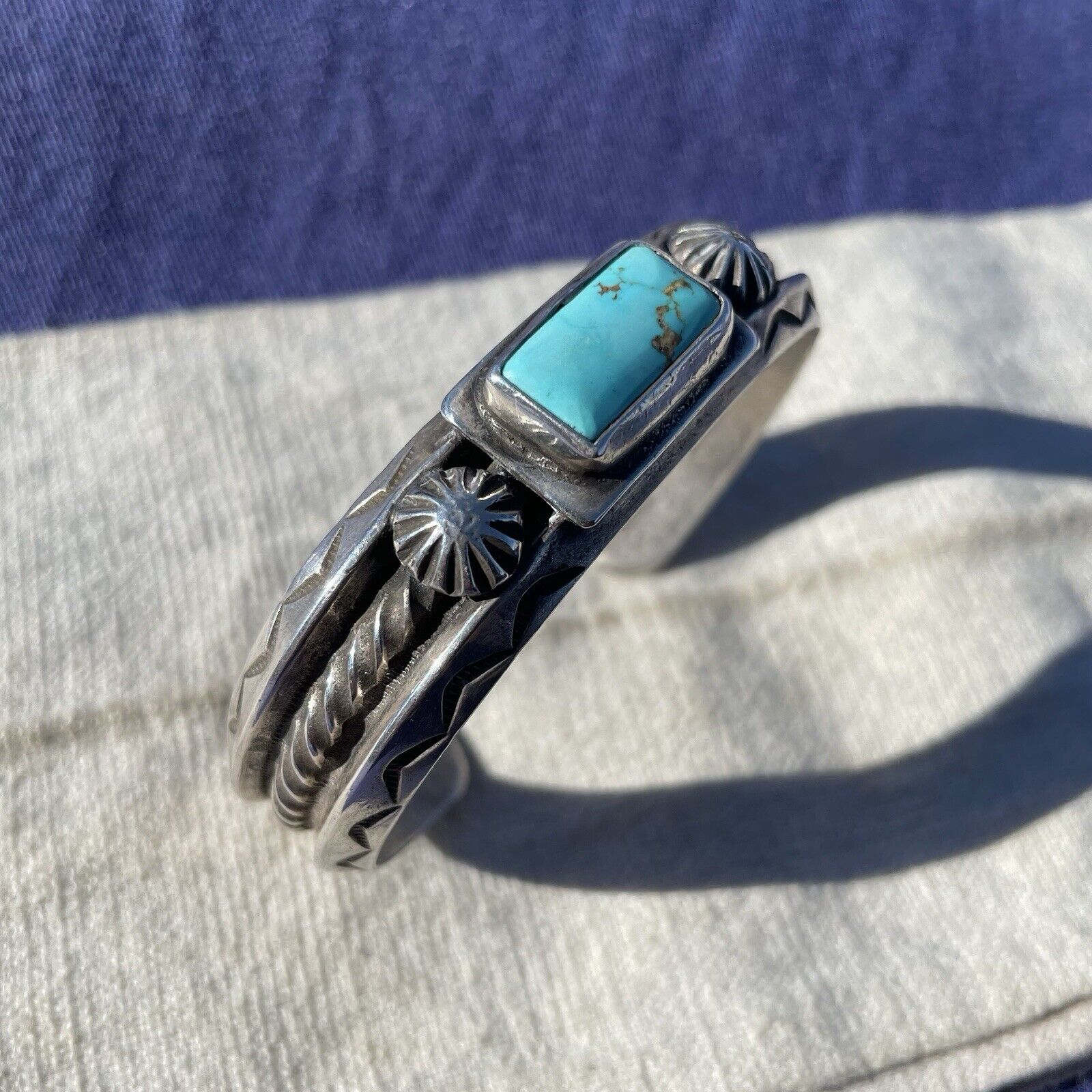Old Navajo Ingot Silver Cuff Bracelet 1910-1920s