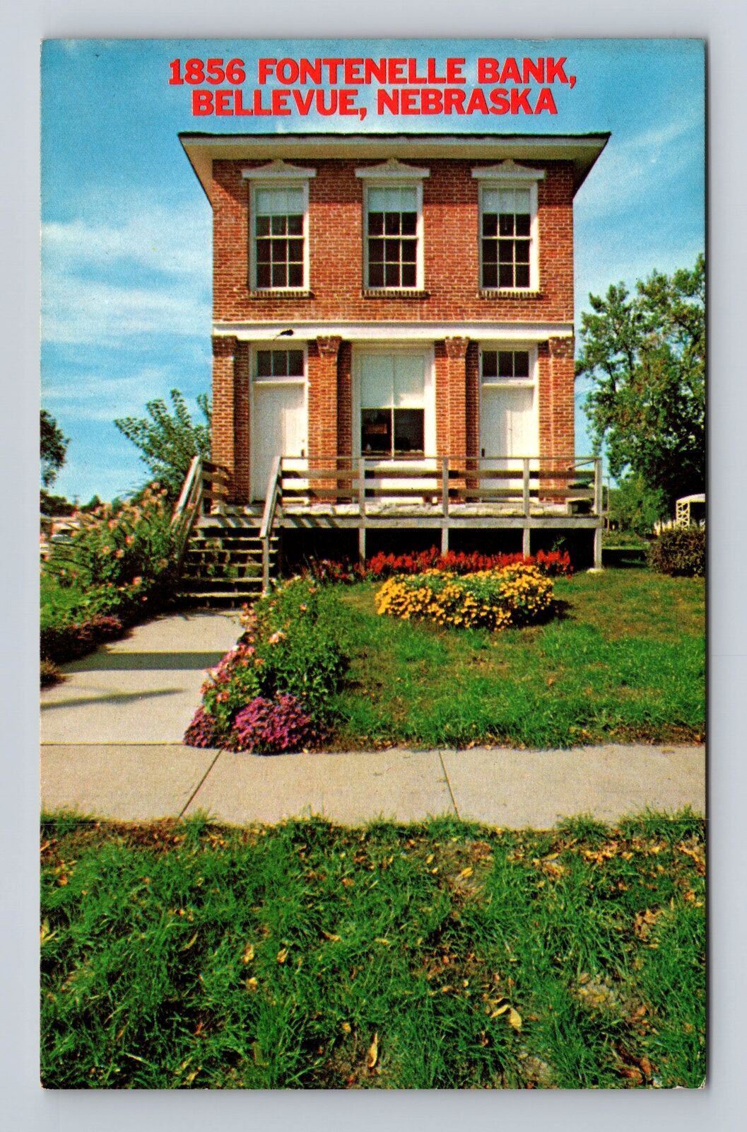 Bellevue NE-Nebraska, Old Fontenelle Bank, Museum, Antique Vintage Postcard