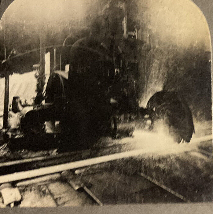 Pittsburgh PA Steel Works Saw Red Hot Beam c1920s Keystone 6421 Stereoview SA3