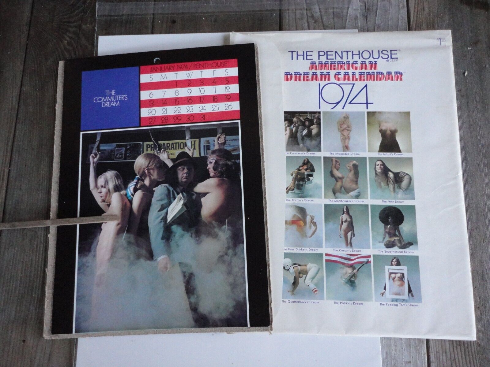 Penthouse Vintage 1974 The American Dream Calendar with Original Sleeves  NOS