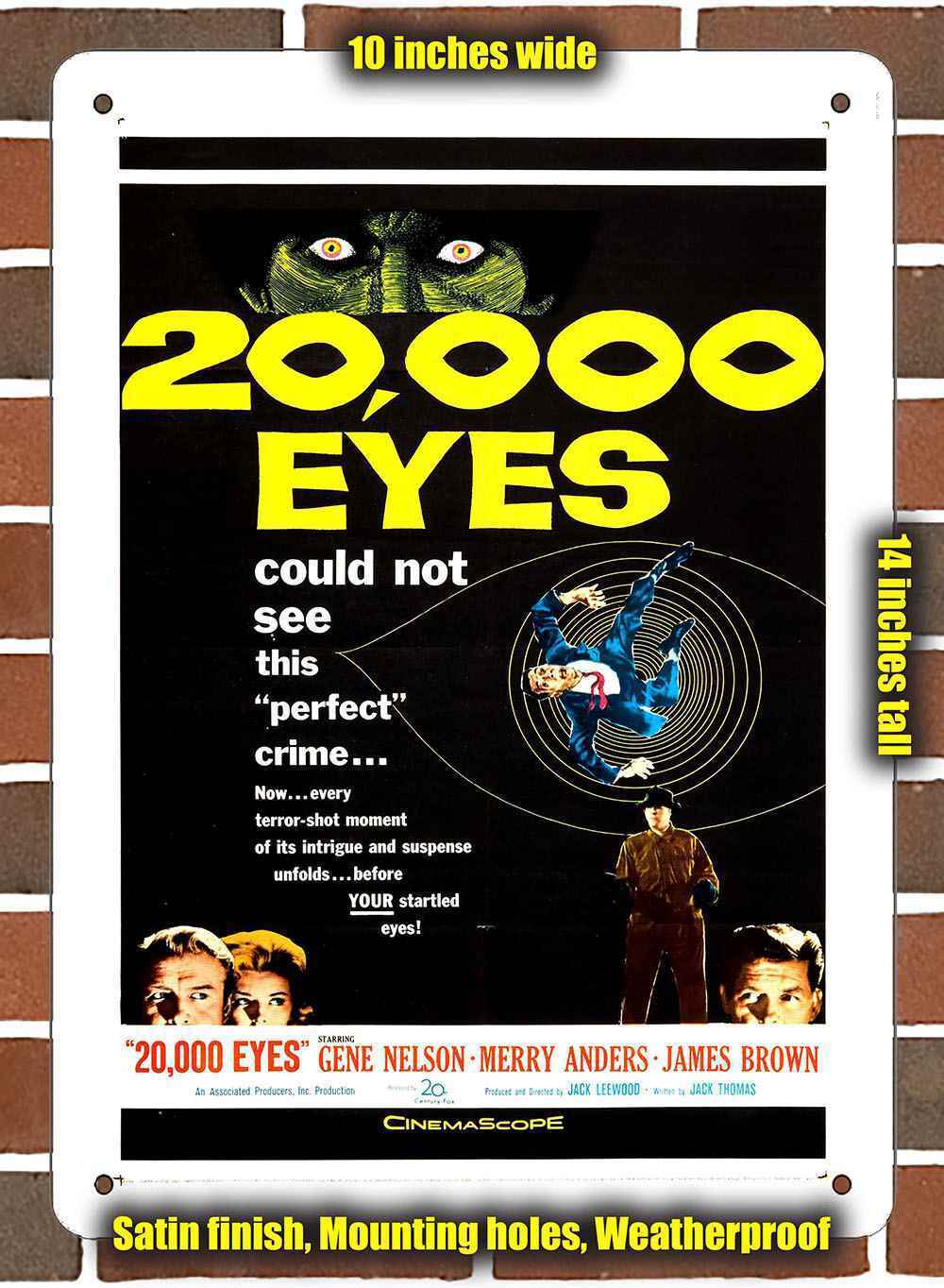 Metal Sign - 1961 20,000 Eyes Movie- 10x14 inches