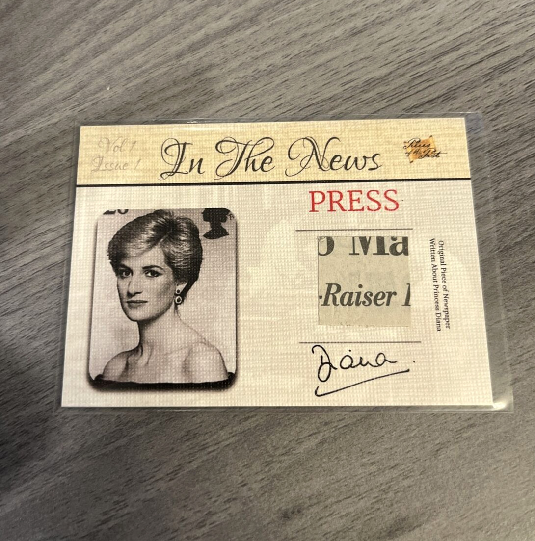 2018 Pieces of the Past PRINCESS DIANA AUTHENTIC NEWSPAPER RELIC