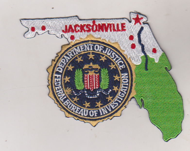 FBI Jacksonville FL state shaped patch  shipped from Australia