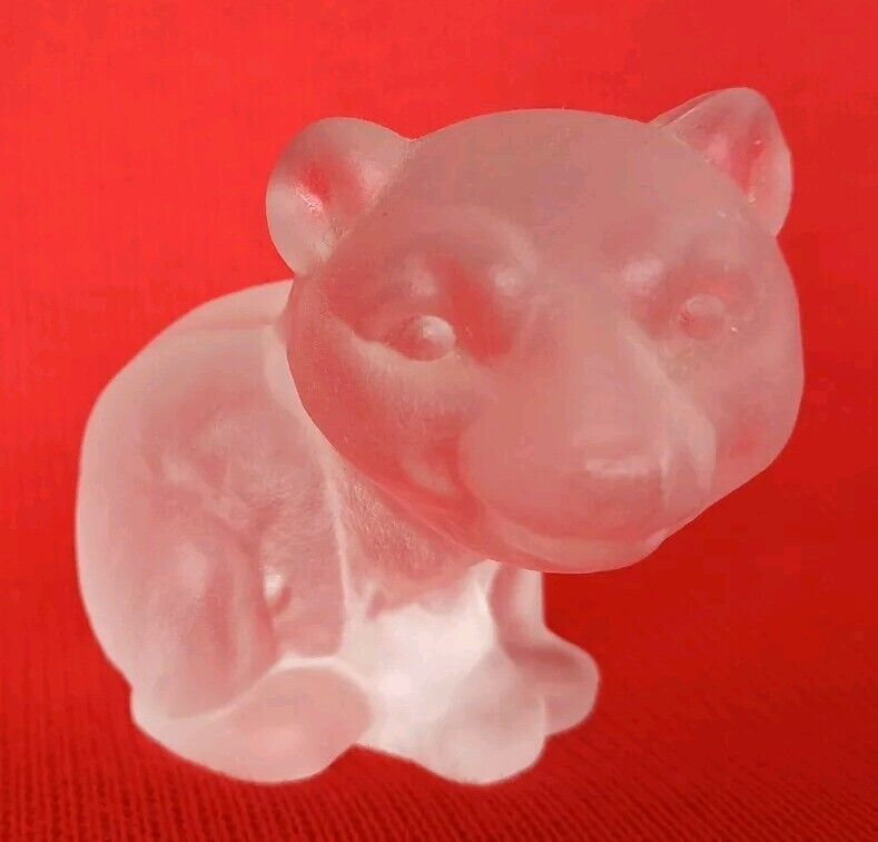 Rare Goebel Frosted Glass Smiley Bear Cub Figurine 2.5\