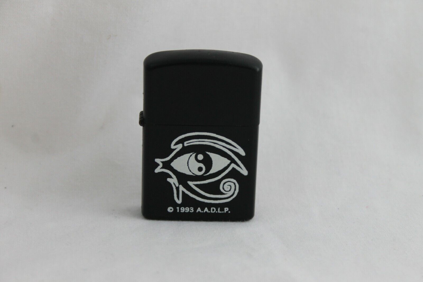 Vtg 1993 Eye of Horus Eye of Ra AADLP Matte Black Flip Top Lighter 