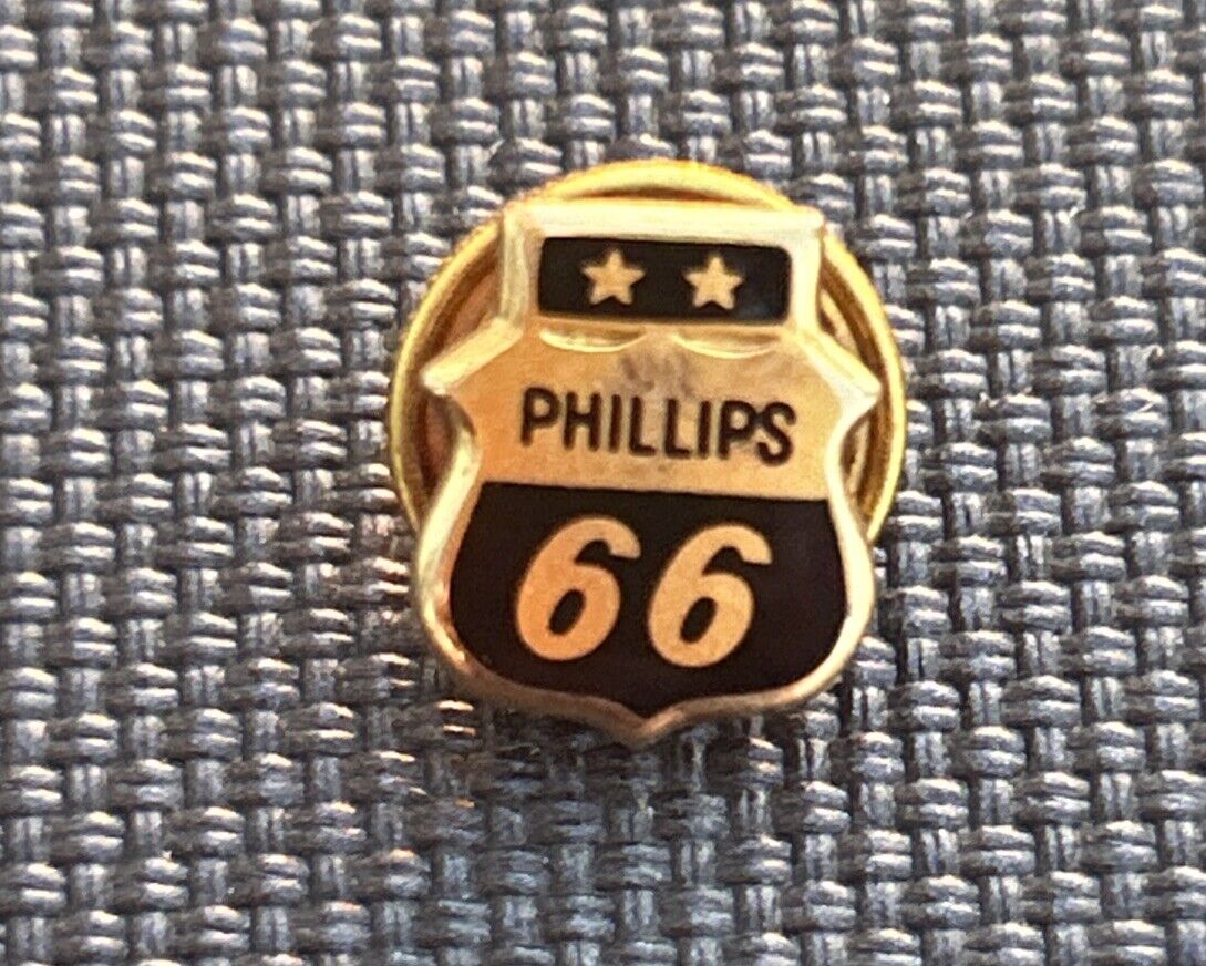 Vintage Phillips 66 Gas Oil Employee Service Award 10k Pin Badge; 2 Stars