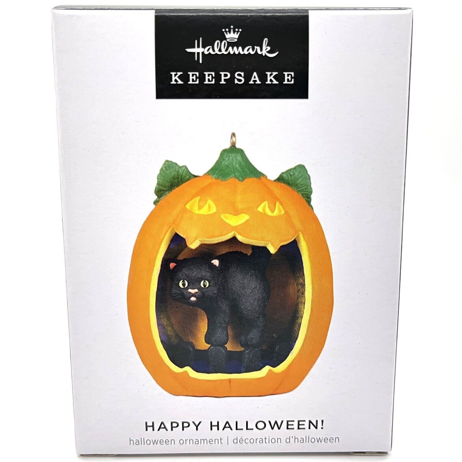 2023 Hallmark Happy Halloween Keepsake Ornament Black Cat in Pumpkin
