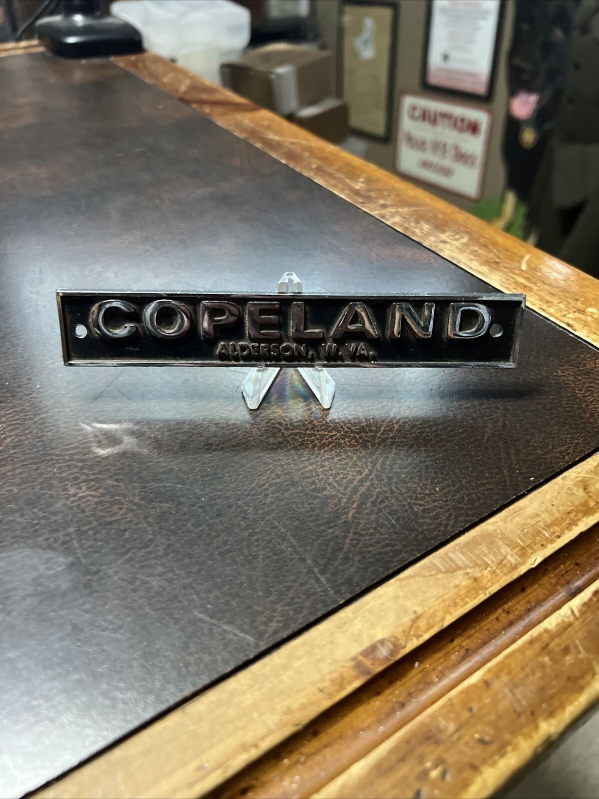 Vintage Copeland Auto Sales Anderson West Virginia Metal Tag Plate