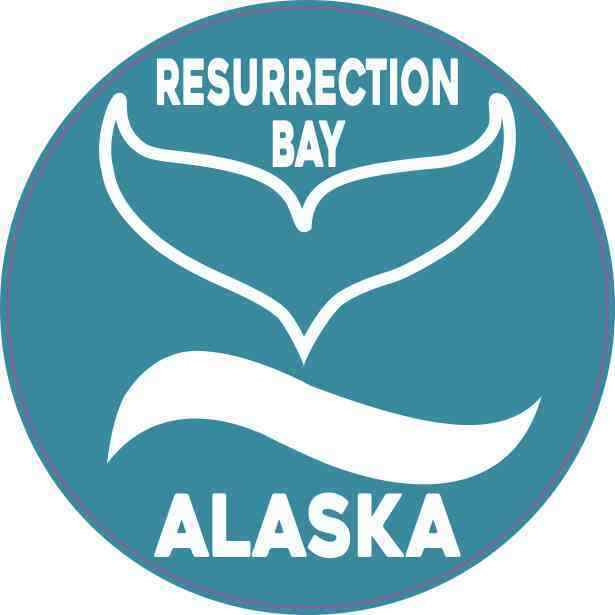 4x4 Circle Resurrection Bay Alaska Whale Sticker Animal Watching Decal Stickers