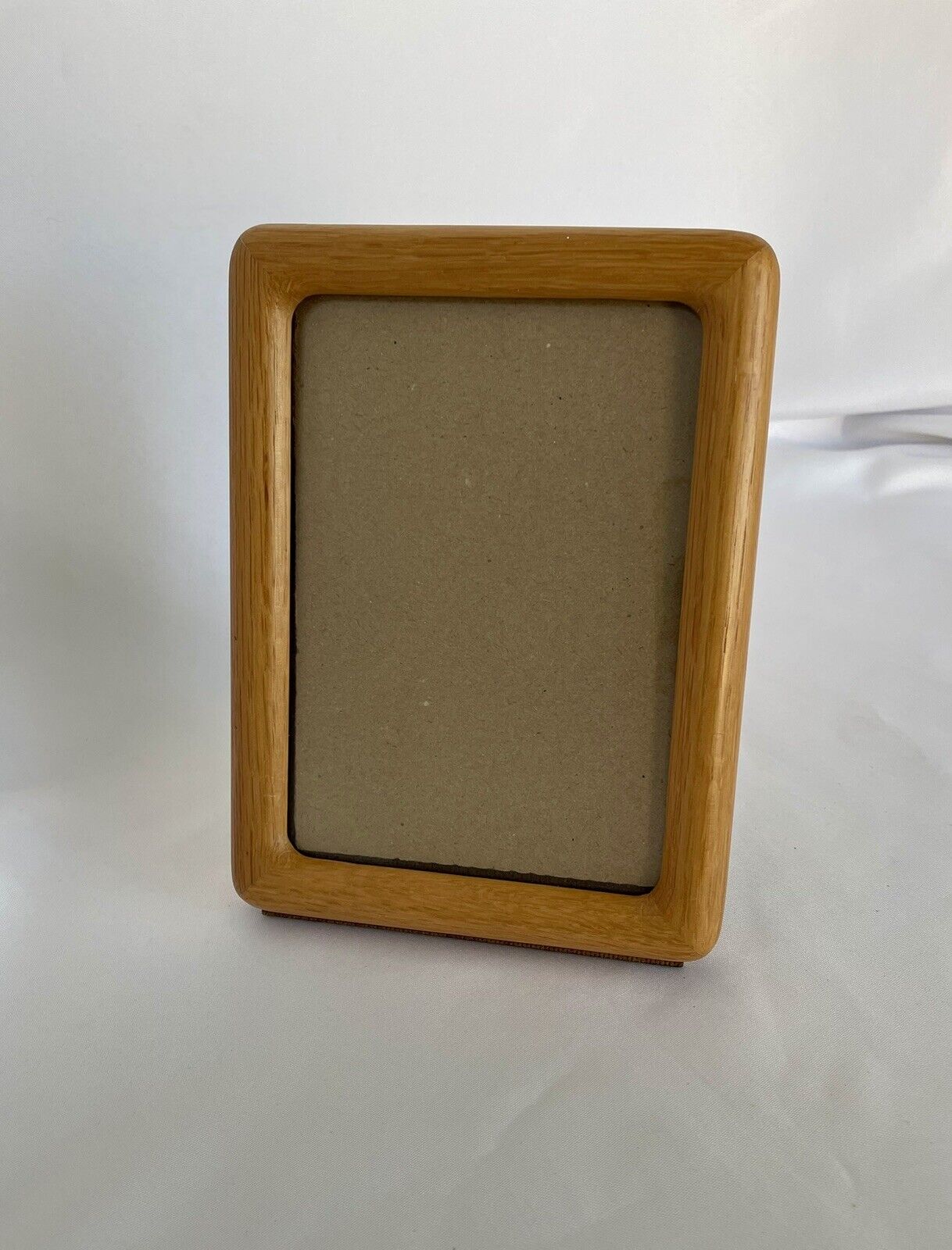 VTG Teak Light Wood Picture Photo Frame 8x6 Glass Insert Shelf Decor