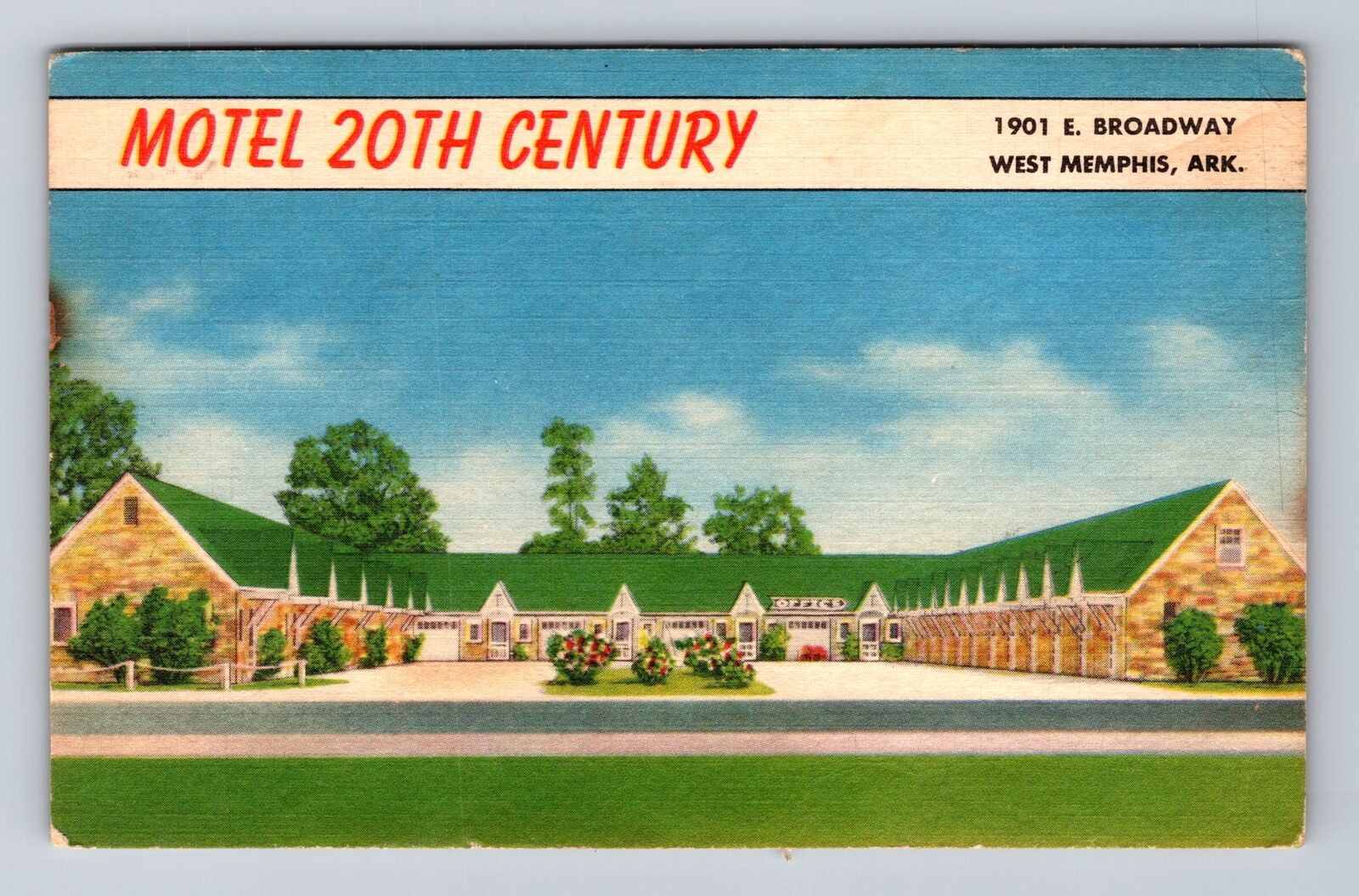 West Memphis AR-Arkansas, Motel 20th Century, Advertising Vintage c1958 Postcard