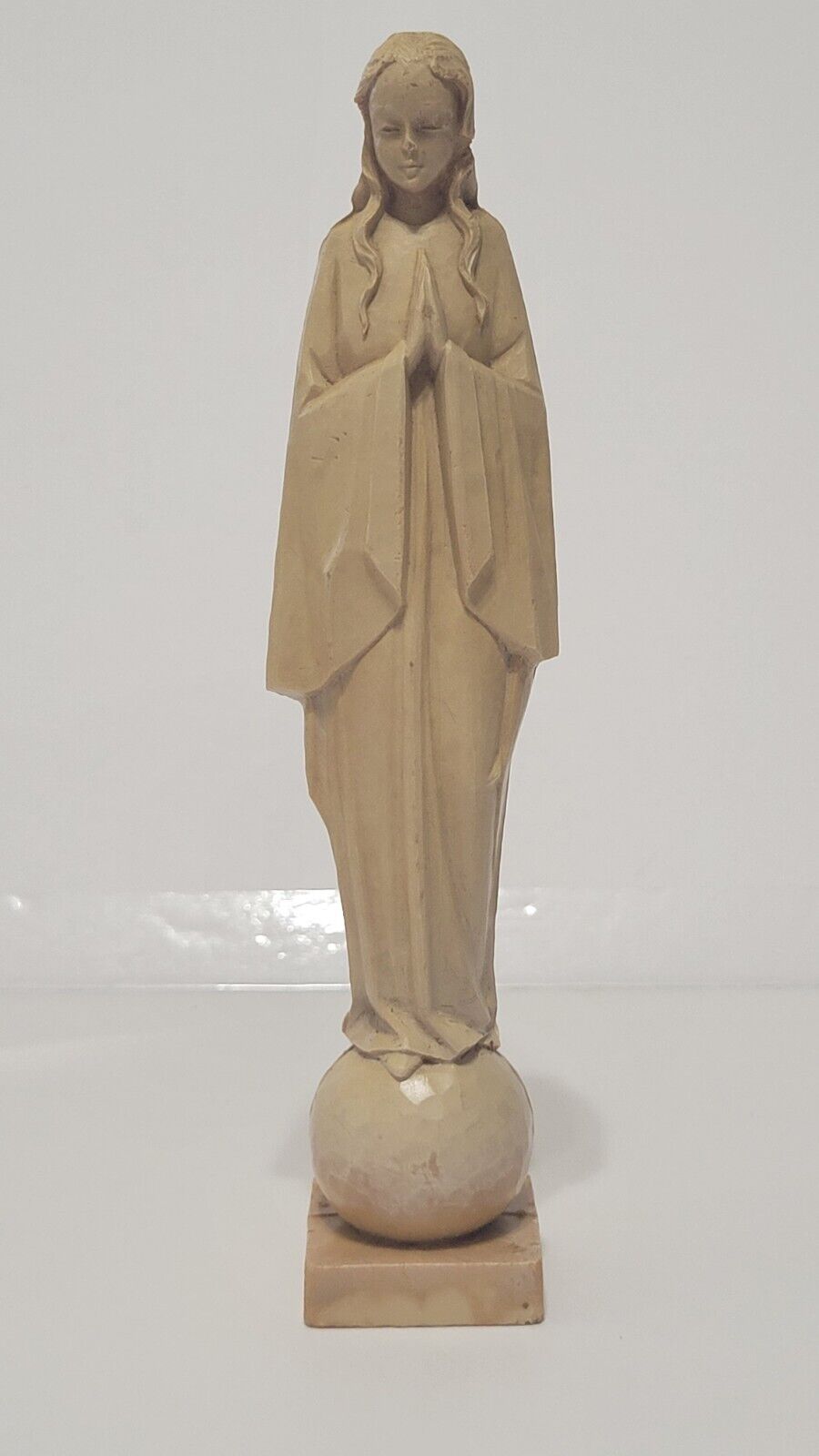 Vintage Praying Virgin Mary Figure Plastic Madonna Religious Statue 7 \