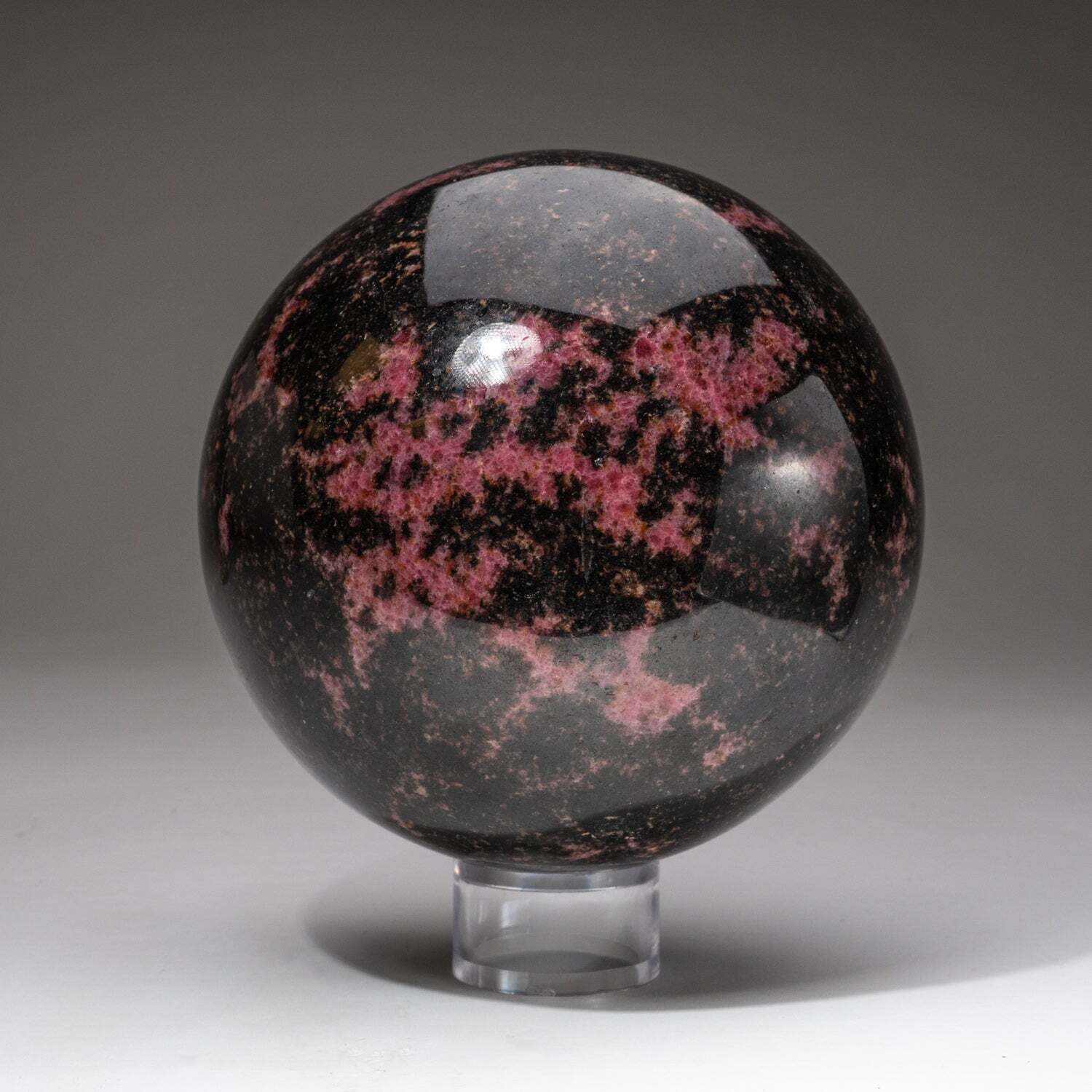 Large Polished Imperial Rhodonite Sphere from Madagascar (5.25'', 11.4 lbs)