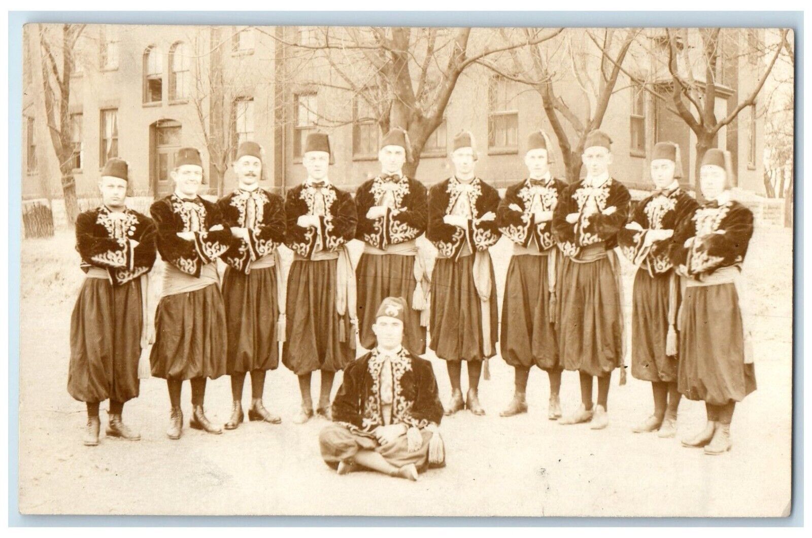c1910s Boys Shriners Fraternal Organization Building RPPC Photo Antique Postcard