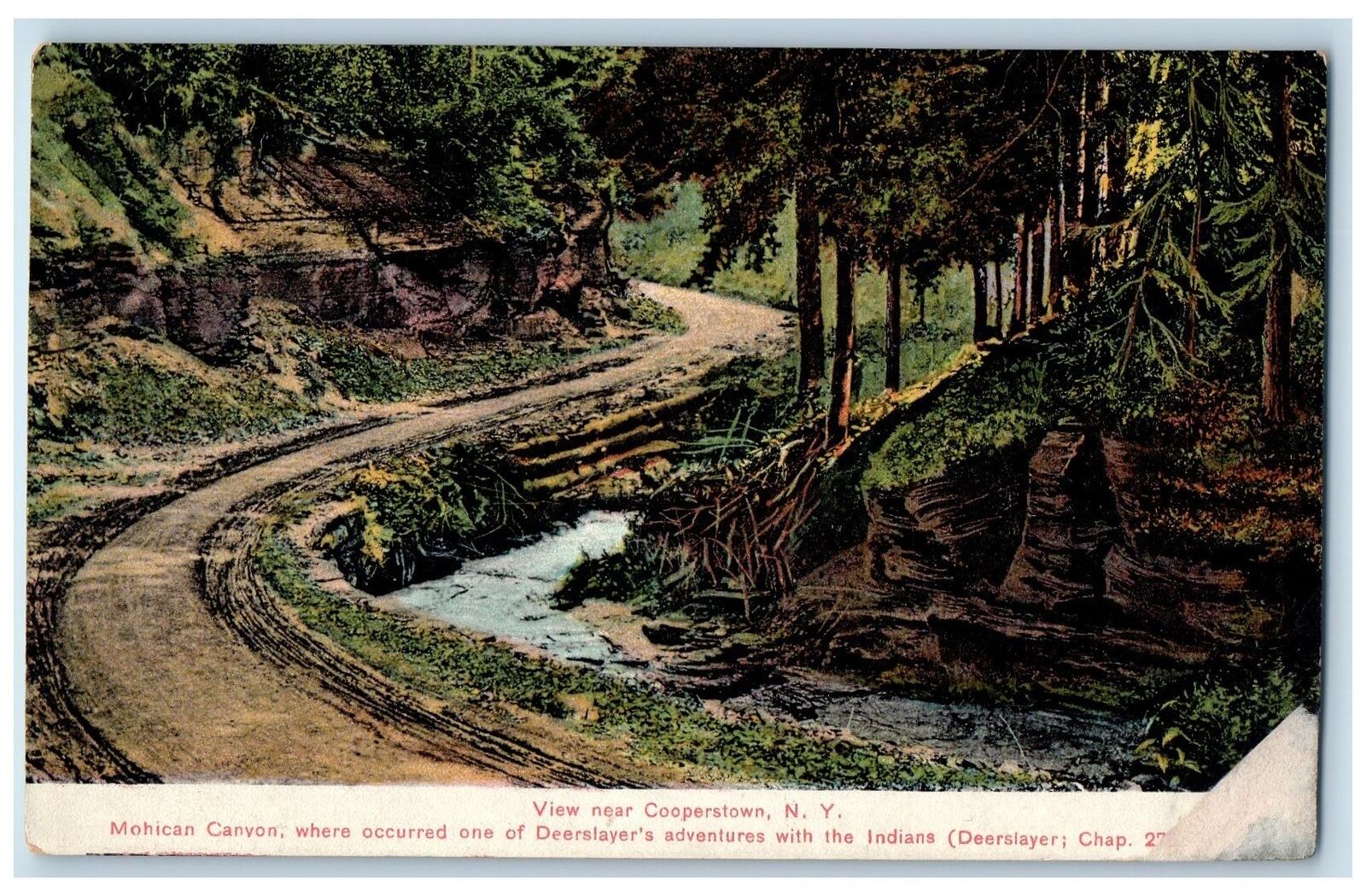 c1910\'s Mohican Canyon Occurred Deerslayers Cooperstown New York NY Postcard