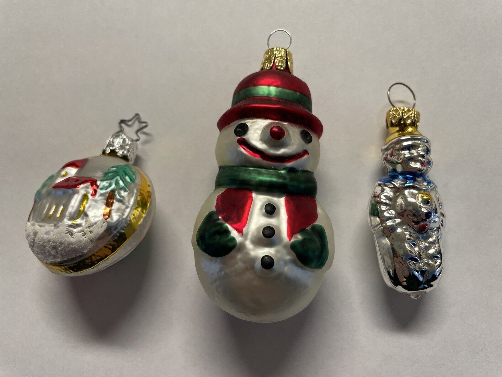Old world west Germany unique glass blown Christmas ornaments lot of 3